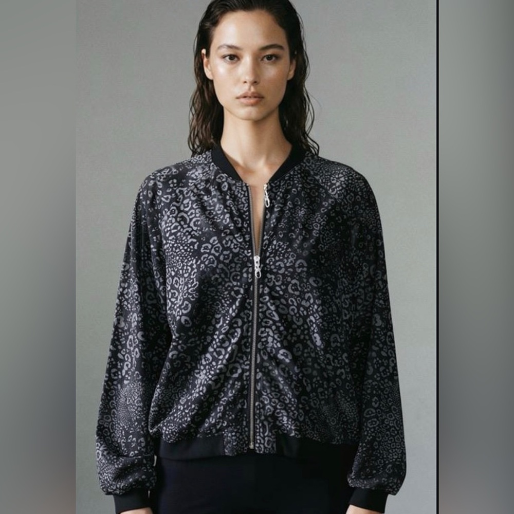 Juicy couture, sheer, Black Leopard Print Jacket